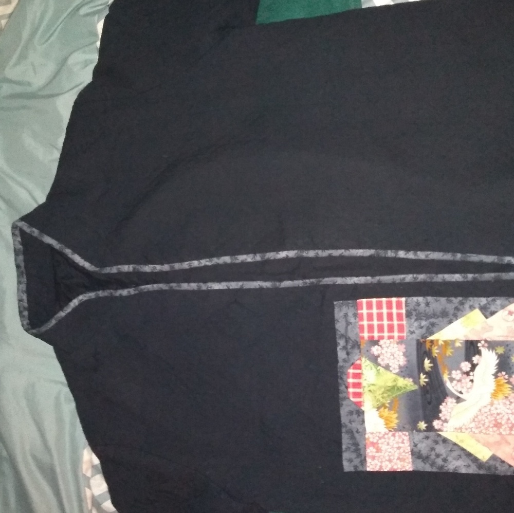 Vintage Black Custom Patchwork Coat - image 3